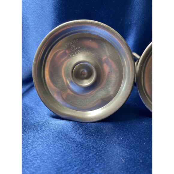 Pair of Ornate Candlestick Holders Pewter by Wilcox P139 - Picture 8 of 9